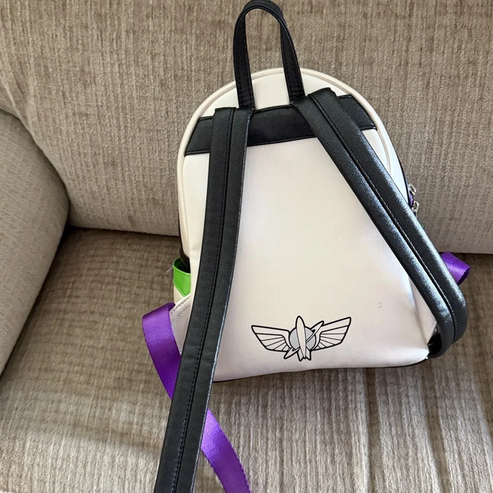 Disney Loury Buzz Lightyear Backpack - Green, Purple, White apx 12 by 8